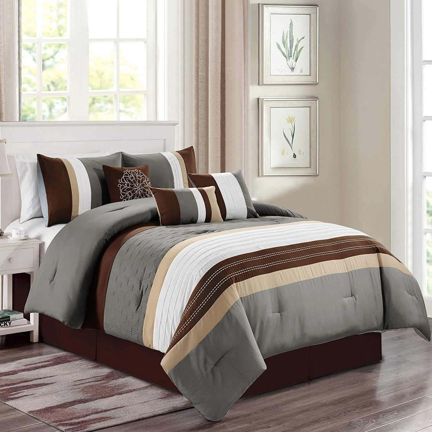 Sapphire Home Luxury 7/8 Piece Full/Queen/King/CalKing Comforter Set