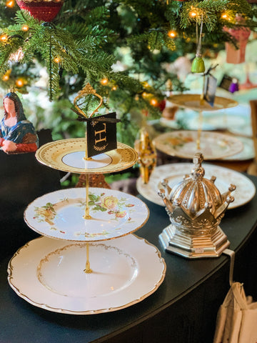 Vintage china tiered serving tray