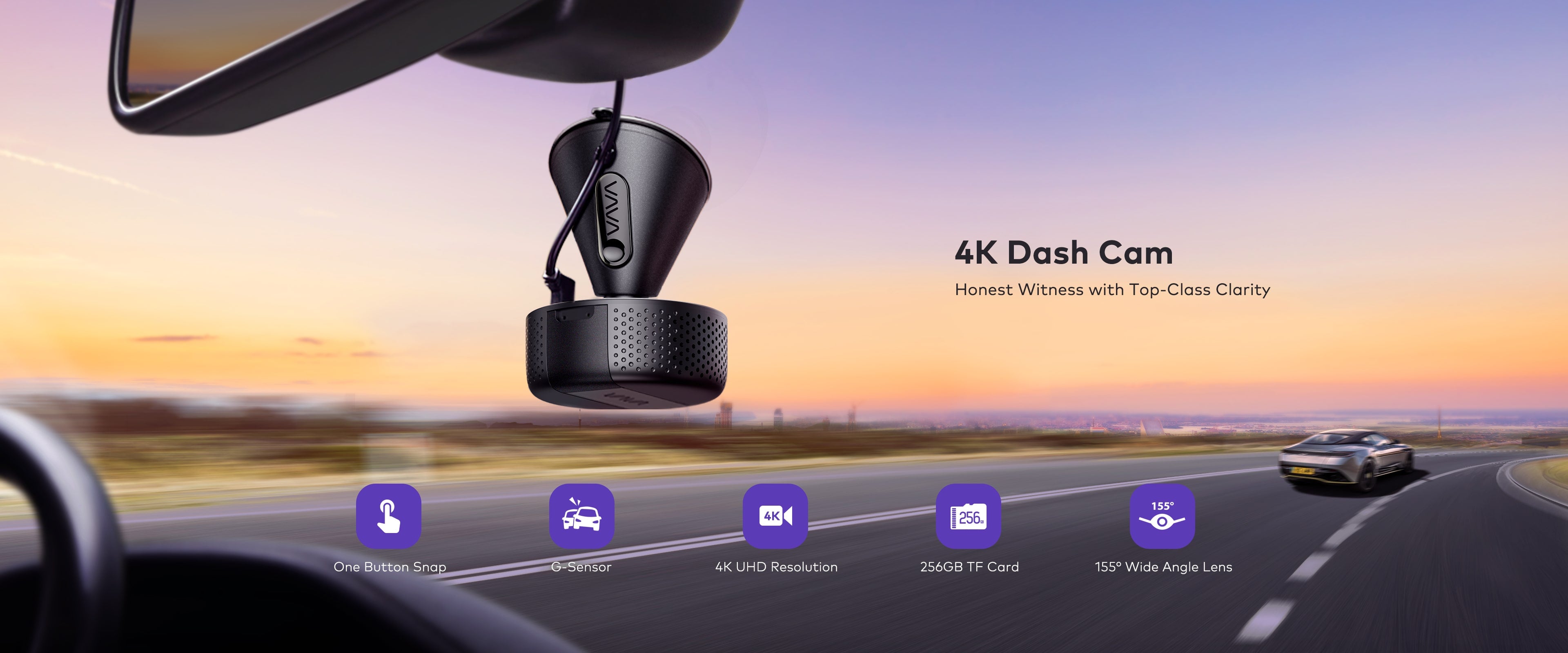4K Dash Camera With Sony Night Vision -VAVA