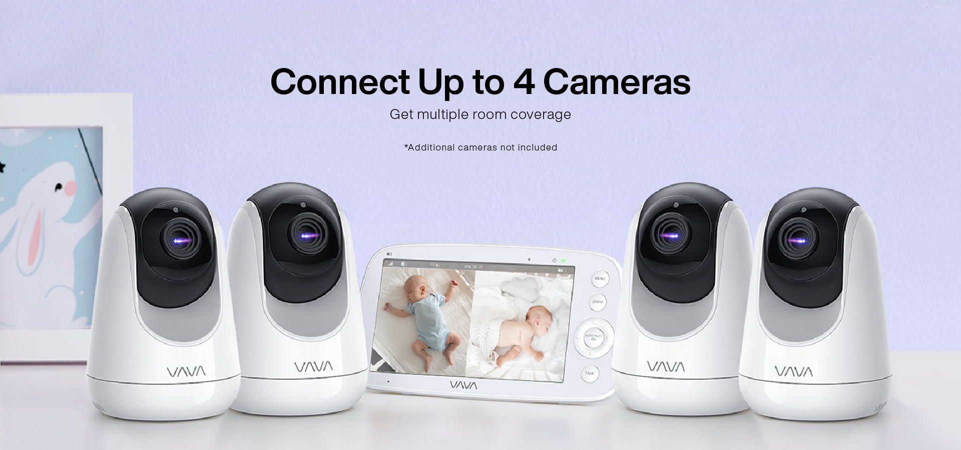 vava baby monitor is able to connect 4 cameras