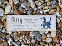 Custom-made cat name sign at honeymellow.com