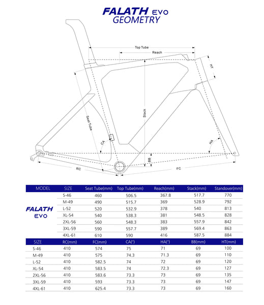 Falath EVO Sizing guidewith 61cm