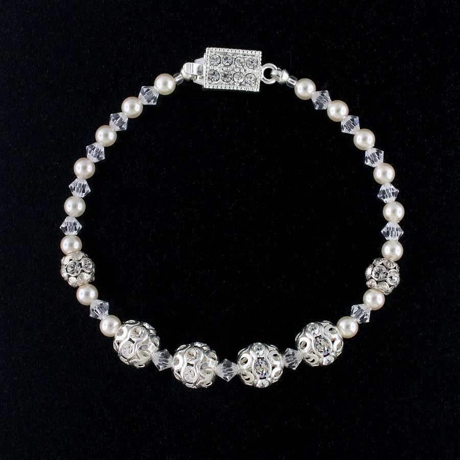 Beaded Wedding Bracelet with Center Cluster – Giavan