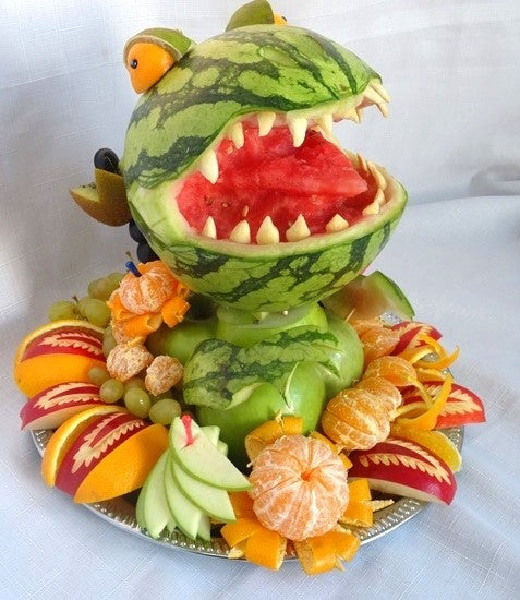 plateau de fruits dinosaure