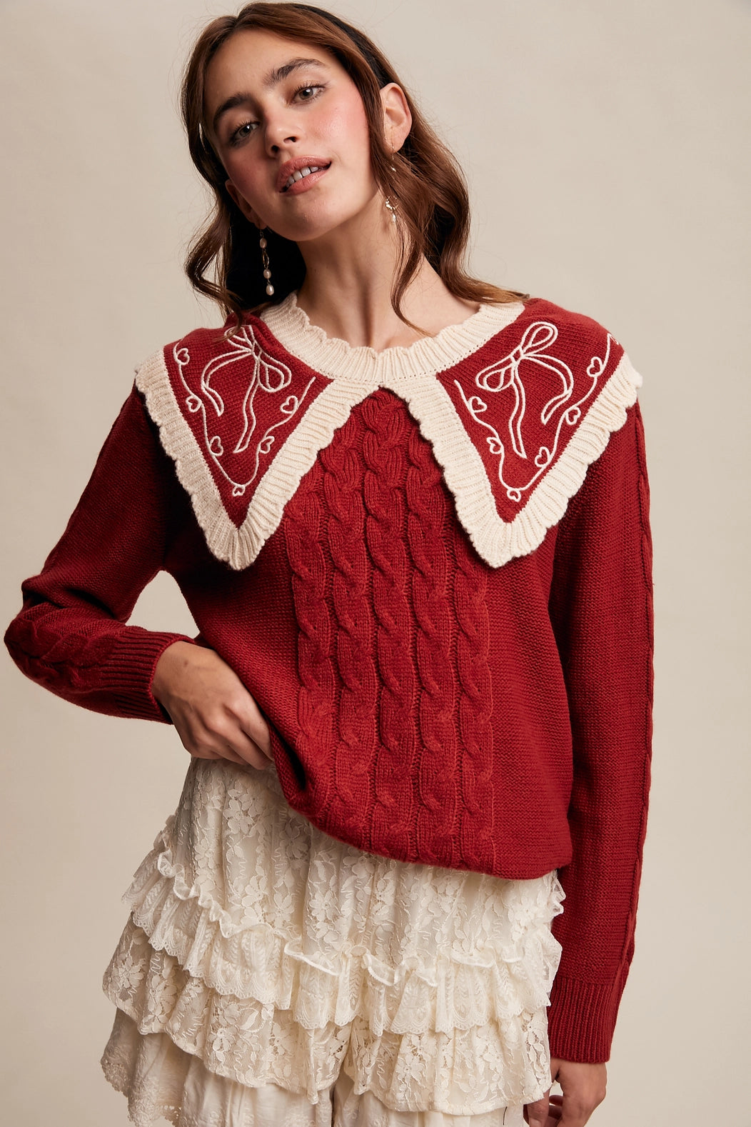 rouge ribbon sweater