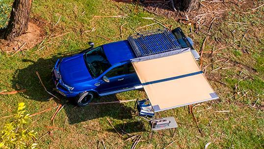 ARB 4x4 Accessories 814411 Retractable Aluminium Awning with Led Light  Strip Included 2500x2500mm 8.2 Feet x 8.2 Feet Ideal for Camping,  Roadtrips, Outdoor Trips, Travel, Expedition, RV, Camper, 4x4 