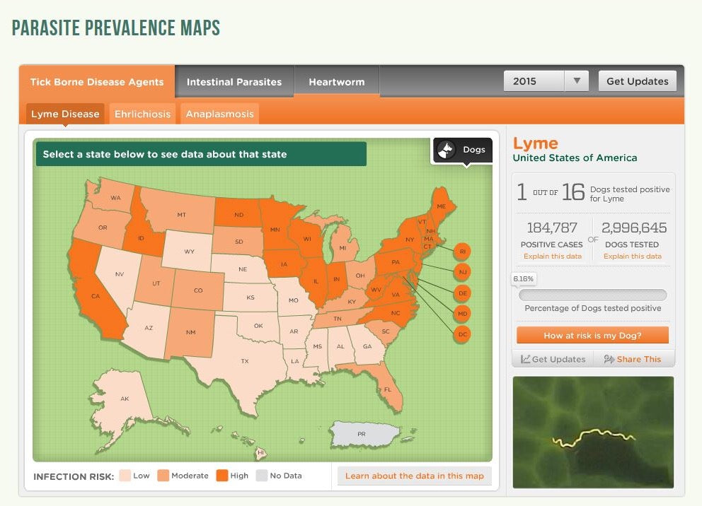 Lyme Disease Map of the United States