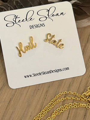 Hail State Stud Earrings - University Screenprint Inc