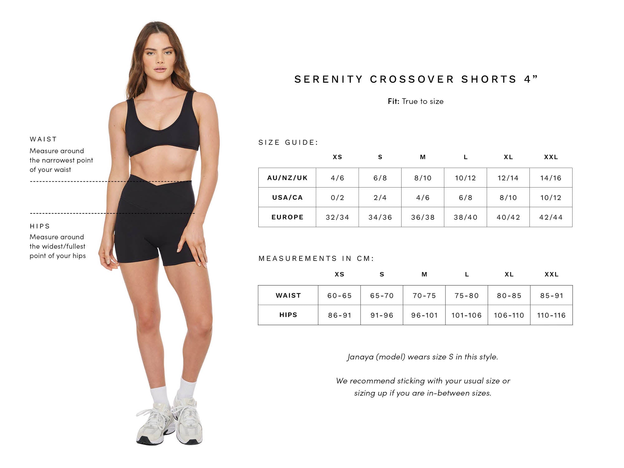 Serenity Crossover Shorts 4  Black – Crop Shop Boutique