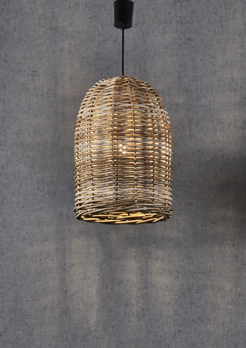 rattan bell pendant