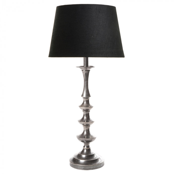 silver floor lamp with table