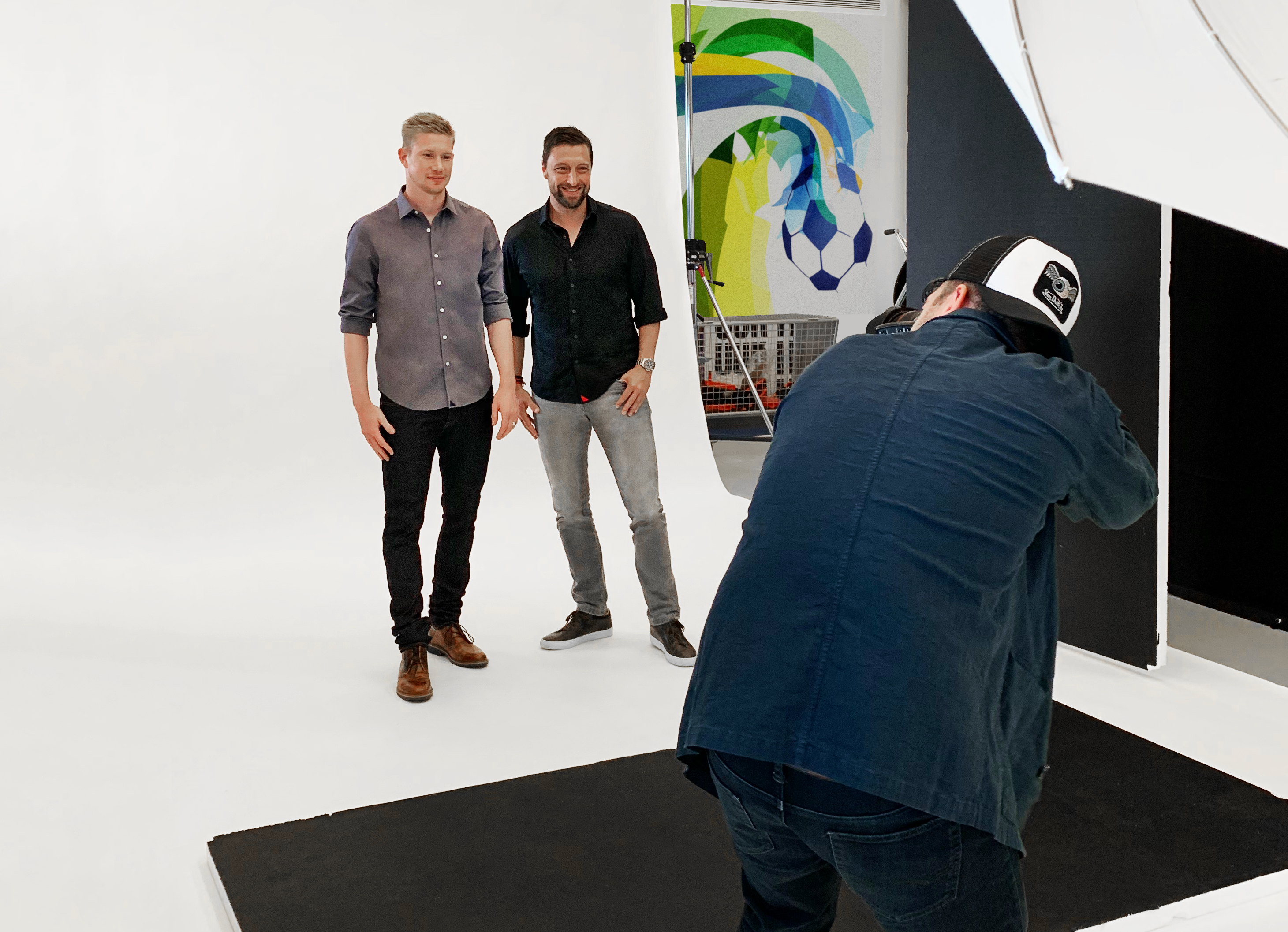 Kevin De Bruyne and UNTUCKit Founder Chris Riccobono behind the scenes image