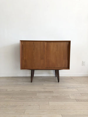 Mid Century Scandinavian Teak Record Cabinet Home Union Nyc