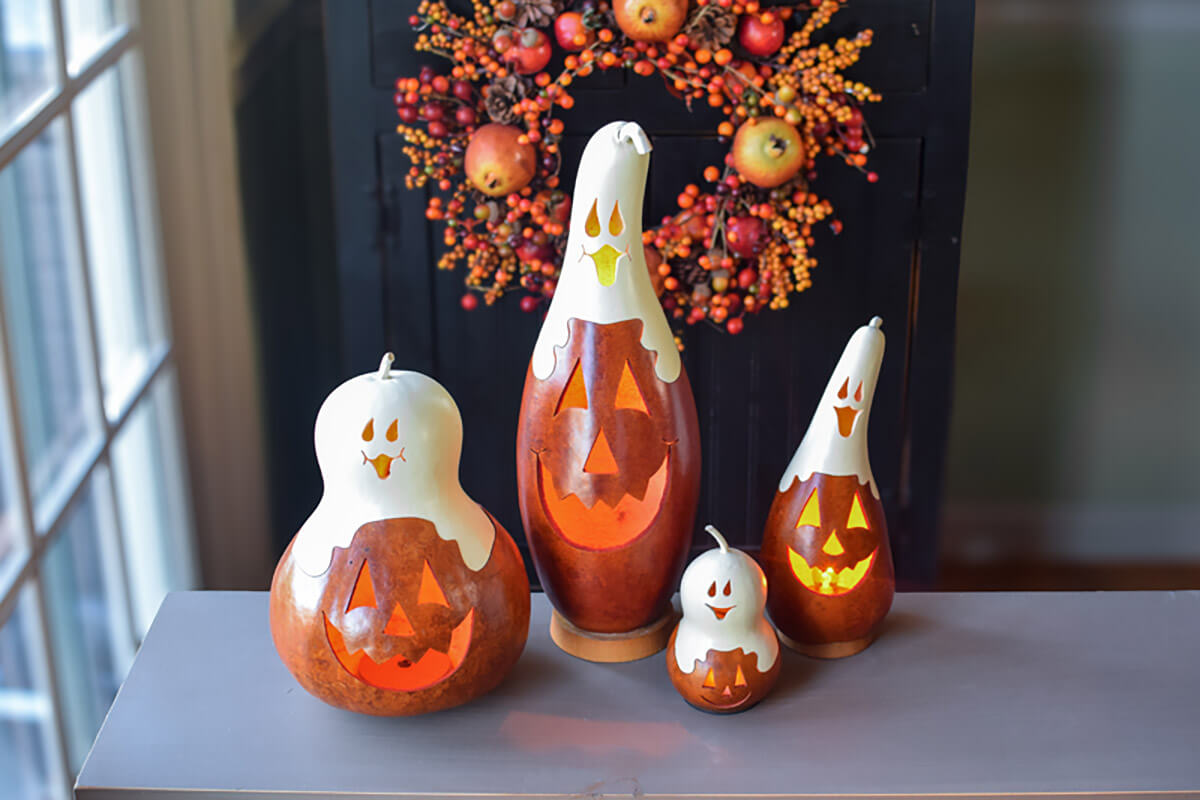 Meadowbrooke Gourds Casper Jack Jack-O-Lantern Family