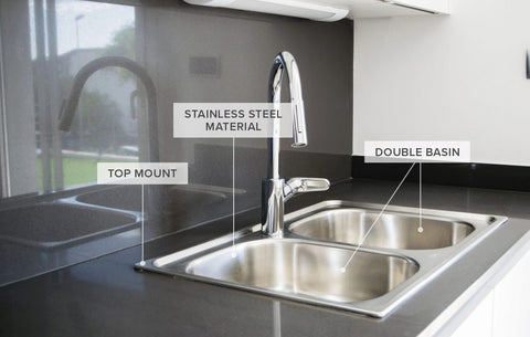 Drop Down and undermount stainless kitchen sink single or double bowl