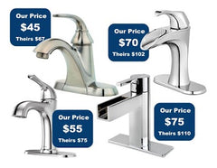 Clearance Outlet Plumbing Supplies Closeouts Surplus Discontinued bathroom or kitchen faucet fixtures discount Delta Moen Grohe pfister kohler Toto shower