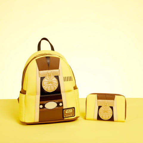Yellow and brown mini backpack and wallet inspired by Luke Skywalker medal ceremony