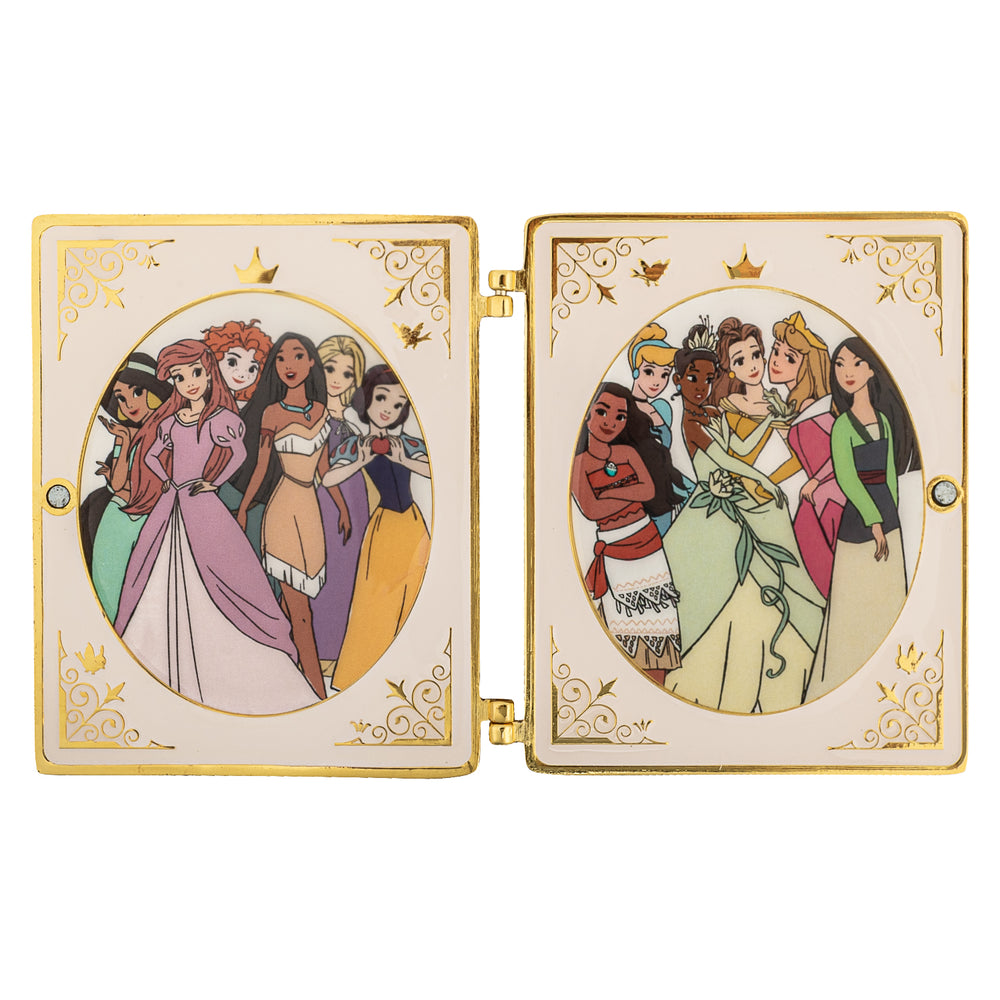 Front image of Disney Princess Book Collector Box Hinged Enamel Pin open-zoom