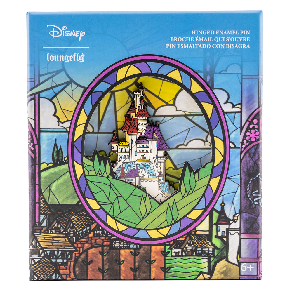 Beauty and the Beast Castle Hinged Pin Front View in Box-zoom