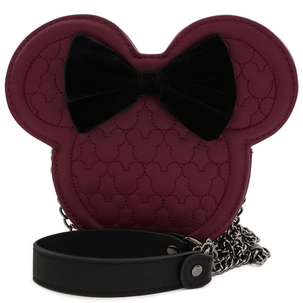 loungefly faux leather minnie mouse crossbody bag