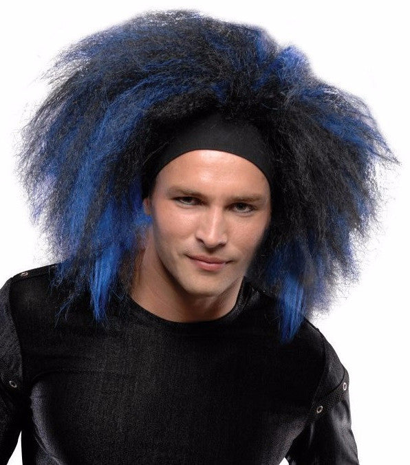 Men's Rocker Wig Blue - Mystique Costumes