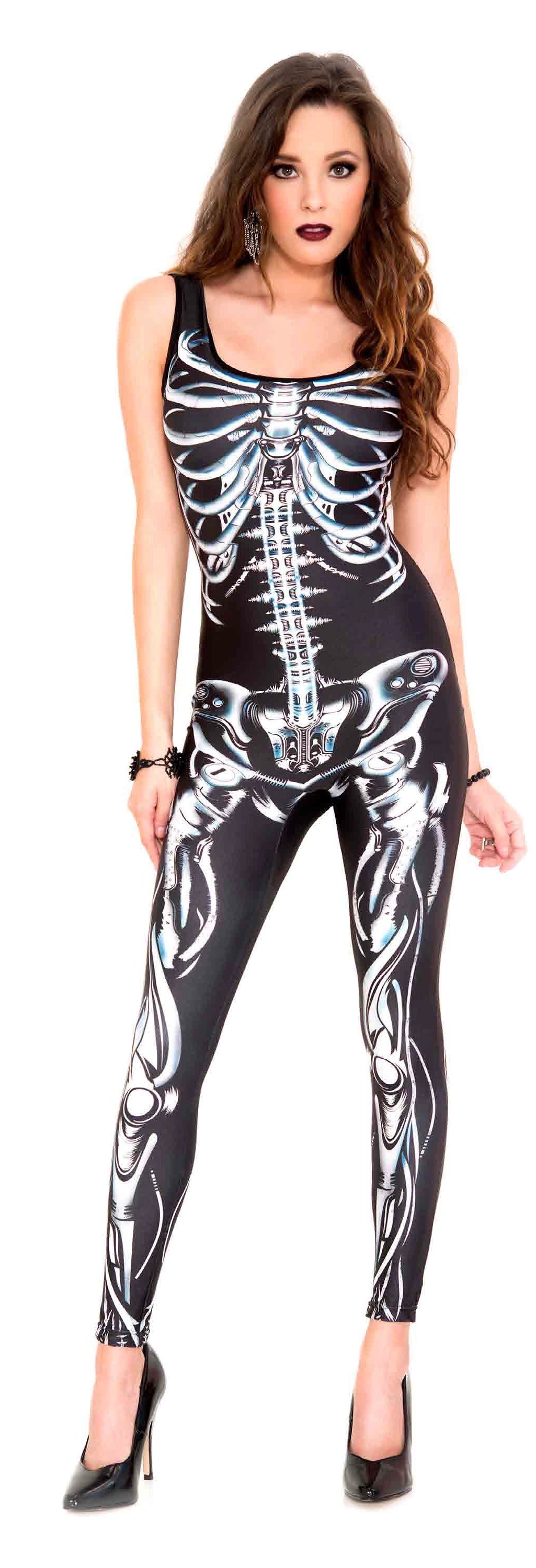 3D Skeleton Bodysuit - Mystique Costumes