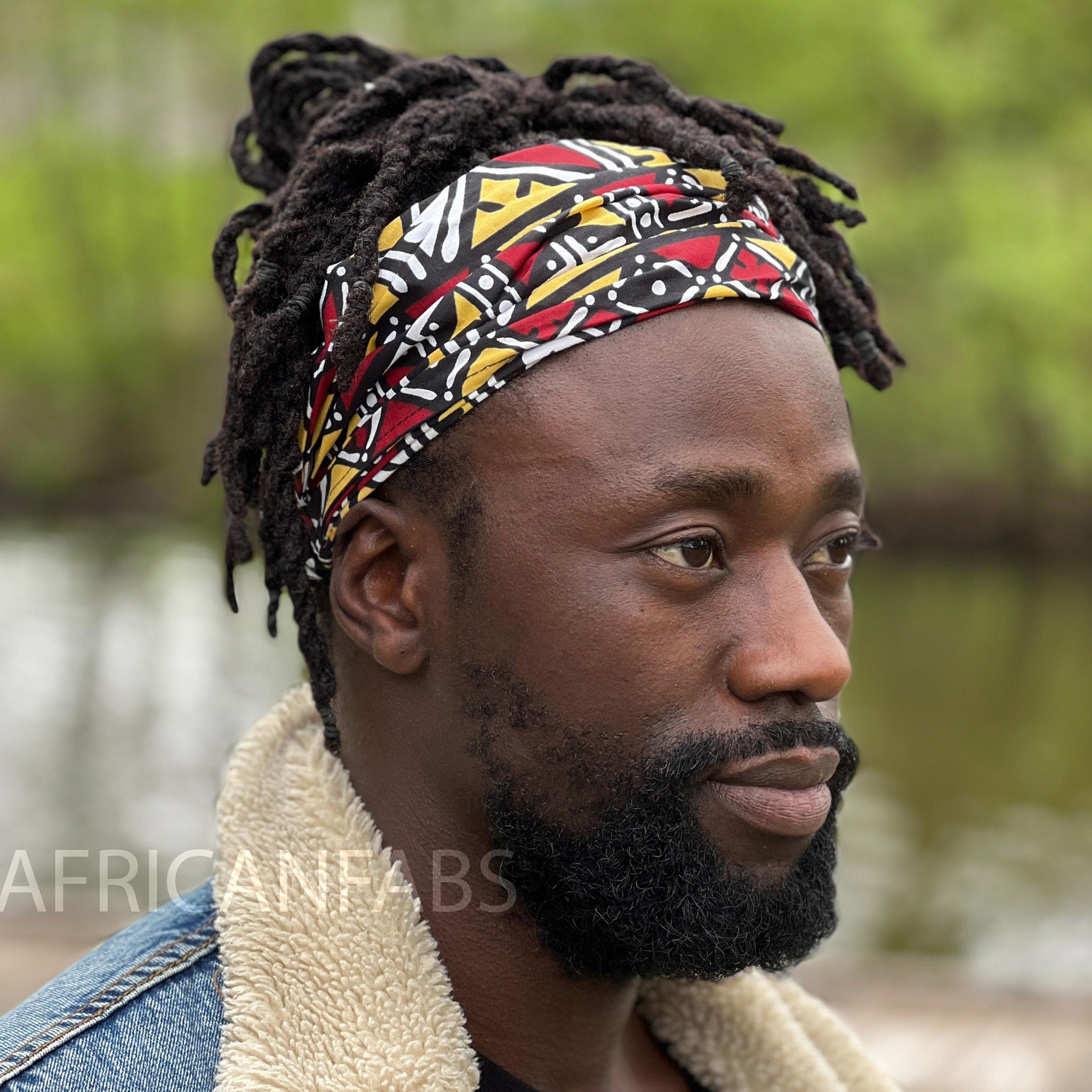 kompas Onzin Groene achtergrond Haarband / Hoofdband in Afrikaanse print - Unisex Volwassenen - Kastan –  AfricanFabs.nl