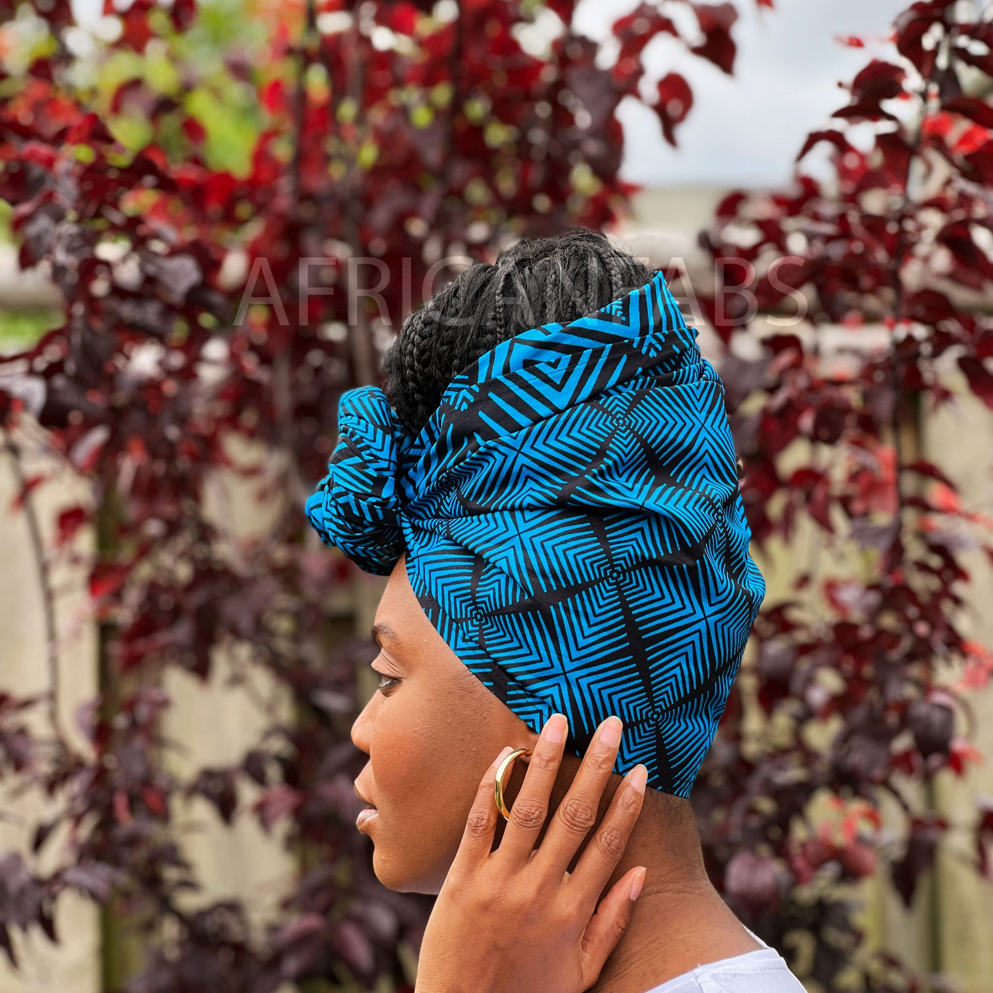 Productiecentrum voor Behoefte aan Afrikaanse Blauw hoofddoek - Mud cloth headwrap – AfricanFabs.nl