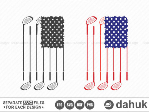 golfing american flag