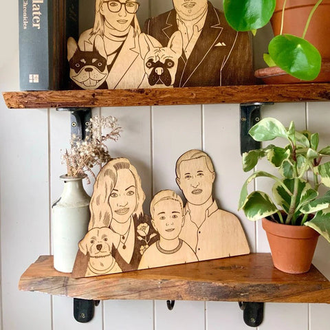 Laser-Cut Family Portraits