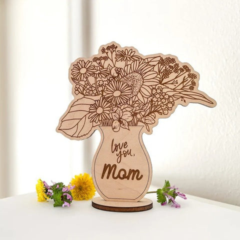 Laser Cutting Engraving Ideas Wooden Flower Bouquet