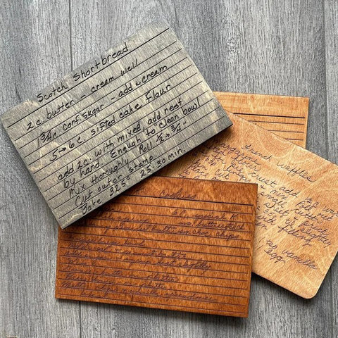 Laser Cutting Engraving Ideas Wooden Recipe Cards