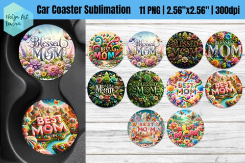 3d mom quote sublimation coaster design bundle