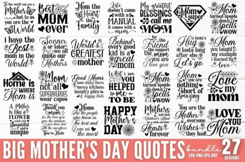 black and white mother's day quotes for sublimation