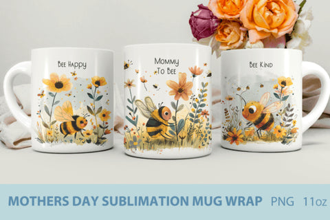 mommy to bee mug wrap design