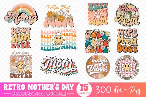 groovy images mothers day sublimation designs
