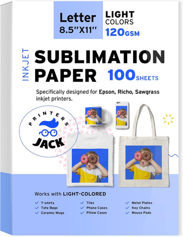 A-Sub Inkjet Sublimation Paper 8.5'' x 11'' 120gsm 110 Sheets/Pack,  Especially Suitable for Sawgrass Printer