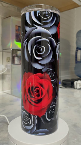 Rose Sublimation Design on a Tumbler