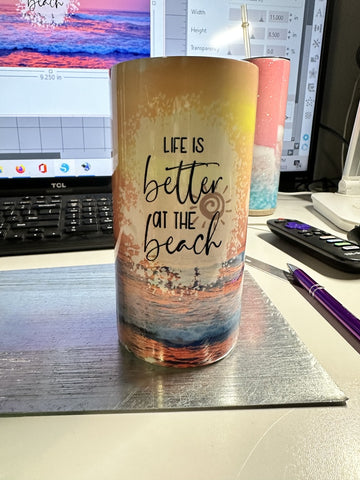Life is better at the beach sublimation tumbler