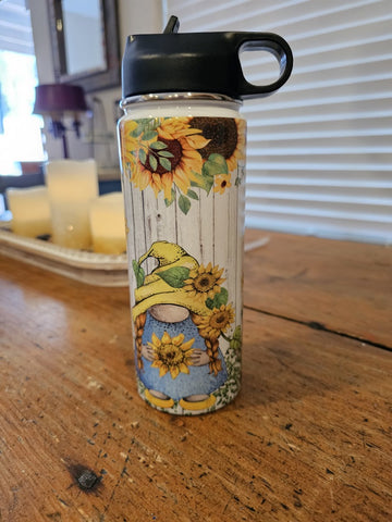 Sunflower Design Sublimated Water Bottle