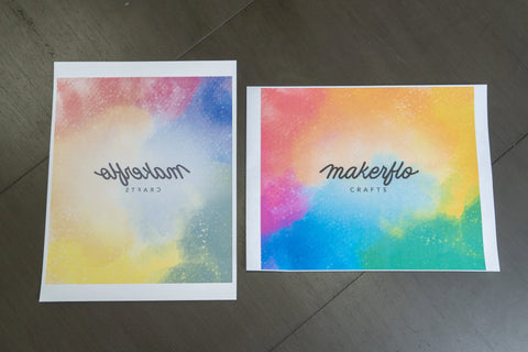 Sublimation print sample with colorful MakerFlo logo