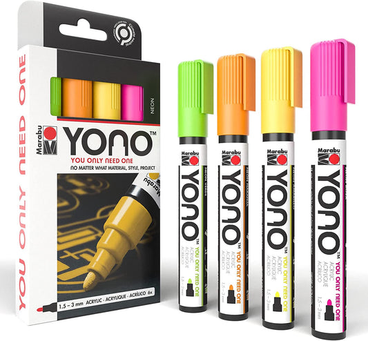 Feutre acrylique 'yono' 1 5-3 0 mm set de 6 pastel marabu - La Poste
