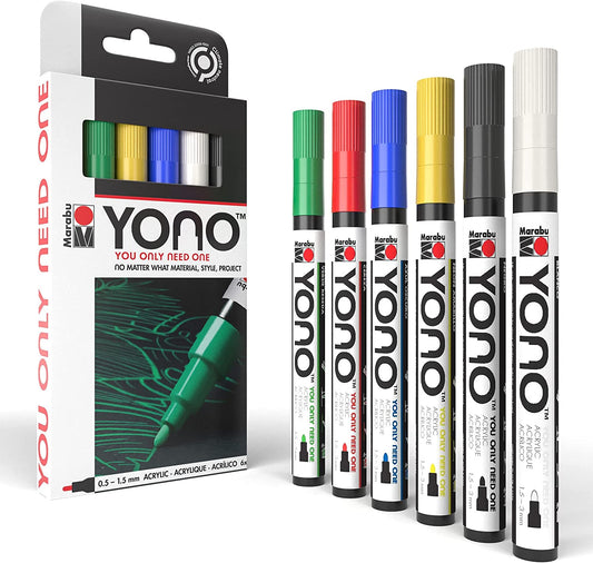 Marabu YONO Neon Paint Markers - Unleash Your Creativity with Our Versatile  Set of 4 Acrylic Paint Pens for Any Surface