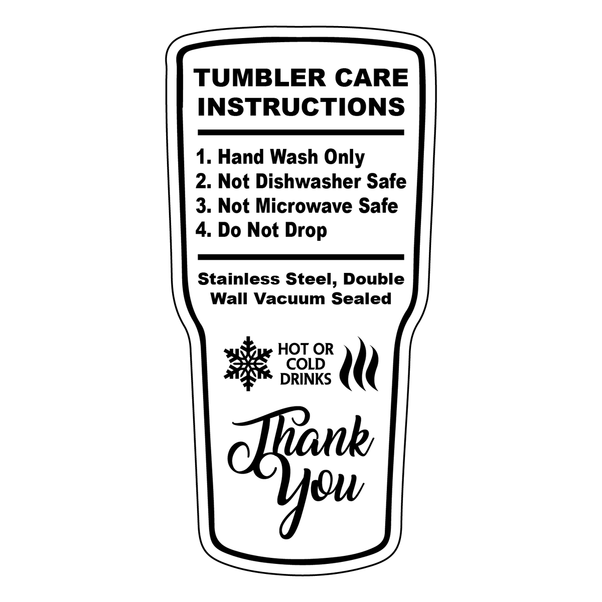 Download Tumbler Care Cards (Pack of 25) - MakerFlo Crafts