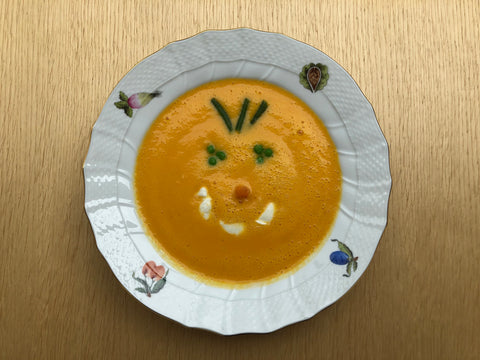 Pumpkin Soup with face design for kids
