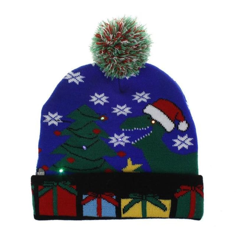 New Year LED Knitted Christmas Hat Beanie Light Up Illuminate Warm