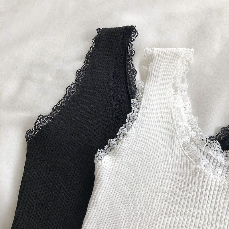 Tank Tops Women Lace Up Crop Basic Solid Square Neck Plain Summer