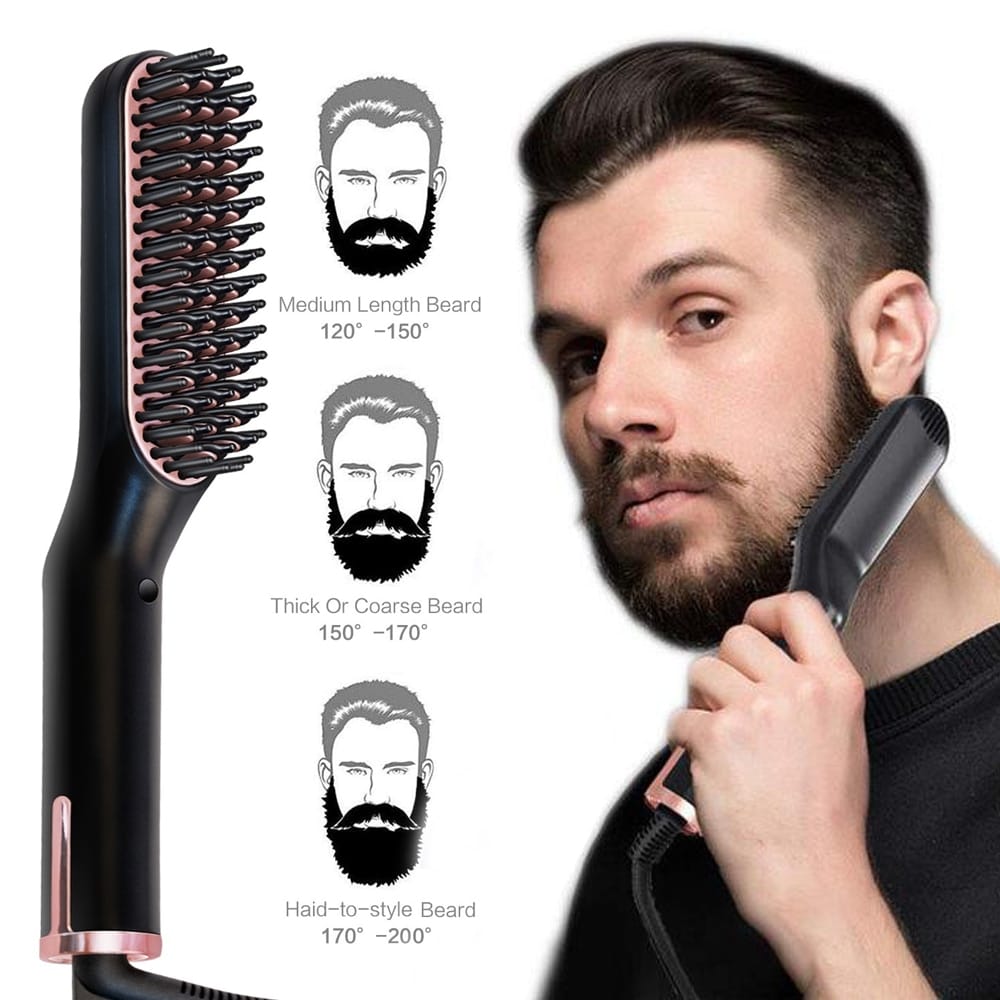 Men Beard Straightener Hot Heating Comb Hair Brush Mutifunctional Smoothing Iron Straightening