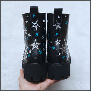 hand painted leather boots