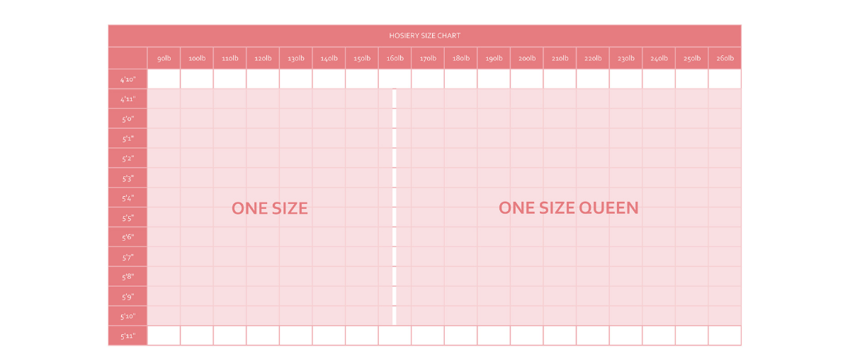 victoria secret hosiery sizing chart